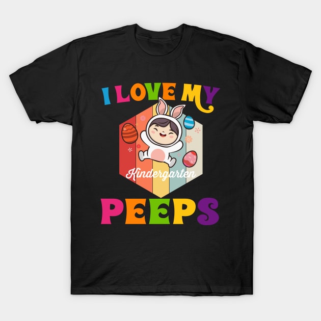 Funny I Love My Kindergarten Peeps teacher Easter Bunny Egg Classic T-Shirt by kevenwal